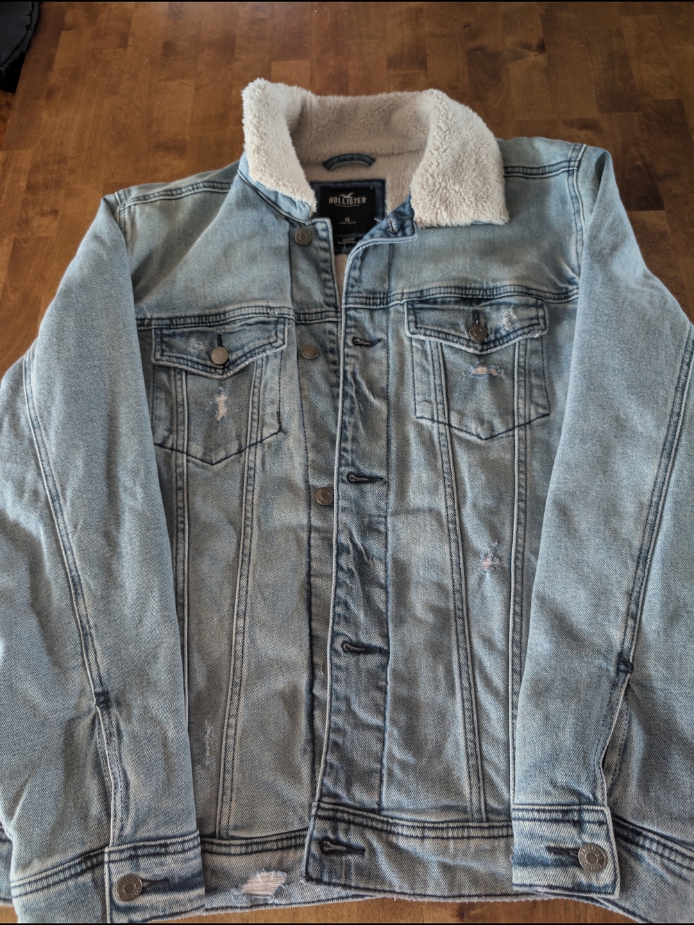 Hollister Light Blue Denim Sherpa-Lined Jacket